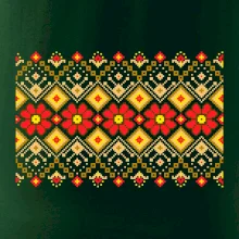 Ukrajinský vzor - Červené kvety