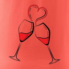 Víno je láska jednoduchý nákres