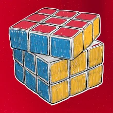Rubikova kocka kreslená