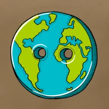 Planéta krajiny gombík (Pecka design)