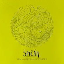 Špičák - vrstevnice v kruhu