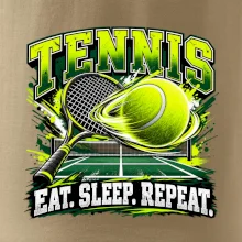 Tenisová raketa a míček eat sleep repeat