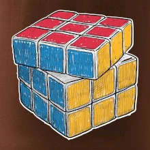 Rubikova kocka kreslená