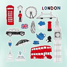 Velká Británie - kreslené ikonky