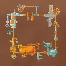 Steampunk farebná zostava