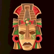 Mayové maska červené uši Mayové maska červené uši