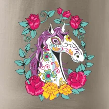 Kôň farebný s kvetinami