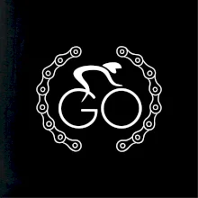 Logo cyklistu a reťaz