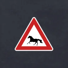 Dopravná značka - Pozor kôň bežiaci