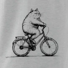 Tučná mačka na bicykli