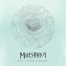 Milešovka - vrstevnice v kruhu