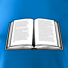 Kniha čiernobiela otvorená s textom