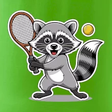 Mýval hrá tenis kreslený