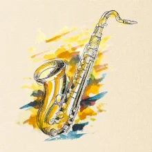 Saxofón maľovaný