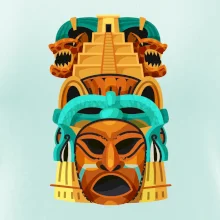 Mayová maska s pyramídou