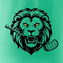 Floorball - Lev s hokejkou v tlamě