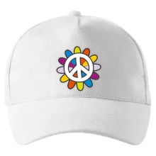 Peace symbol s kreslenou kvetinou