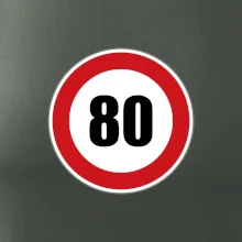 Dopravná značka - obmedzenie rýchlosti 80