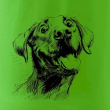 Čiernobiela karikatúra Labrador svetlý