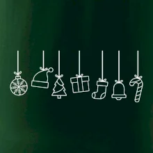 Rodinné vianočné tričká - Vianočné ozdoby na povrázku