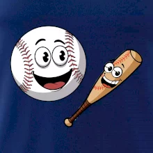 Parové tričko - baseballová raketa a loptička
