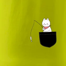 Mačka s rybou vo vrecku