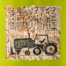 Egyptské hieroglyfy traktor