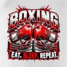 Boxerské rukavice v ringu eat sleep repeat