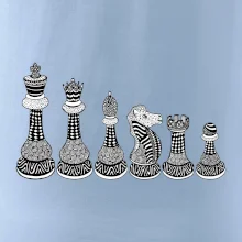 Šachové figúrky v rade - kreslené