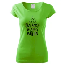 Balance begins within nápis