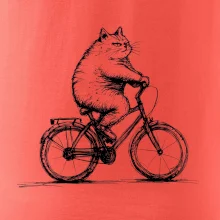 Tučná mačka na bicykli