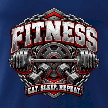 Fitness činka a závažia eat sleep repeat