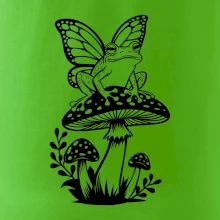 Goblincore čierna huba so žabou