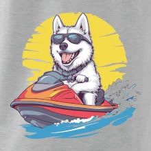 Husky na vodnom skútri