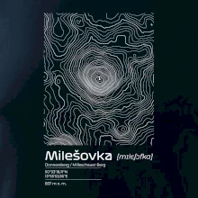 Milešovka - vrstevnice v obdĺžniku