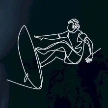 Surfer na vlne jedným ťahom Surfer na vlne jedným ťahom