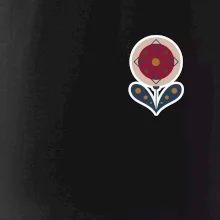 Folklór na prsníku kvetina guľatá