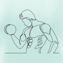 Fitness muž jedným ťahom