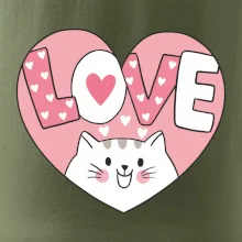 Mačka love - ružové srdce