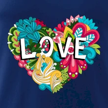 Love nápis květovaný