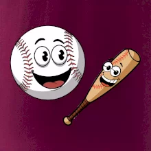 Parové tričko - baseballová raketa a loptička