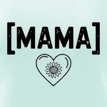 Mama nápis a srdce a slnečnice