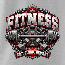 Fitness činka a závažia eat sleep repeat