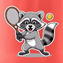 Mýval hrá tenis kreslený