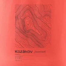 Kozákov - vrstevnice v obdĺžniku