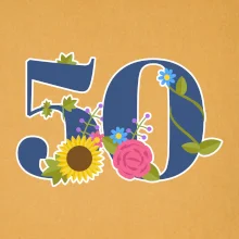 Kvetinové číslo kreslené - 50