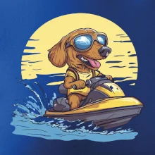 Jazvečík na vodnom skútri