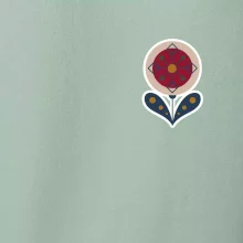 Folklór na prsníku kvetina guľatá