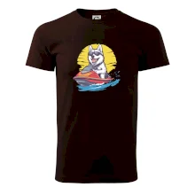 Husky na vodnom skútri