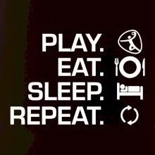 Play Eat Sleep Repeat hádzaná Play Eat Sleep Repeat hádzaná